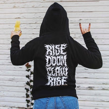 Load image into Gallery viewer, Ogma “Rise Doom Claw Rise” Zip Up Hoodie
